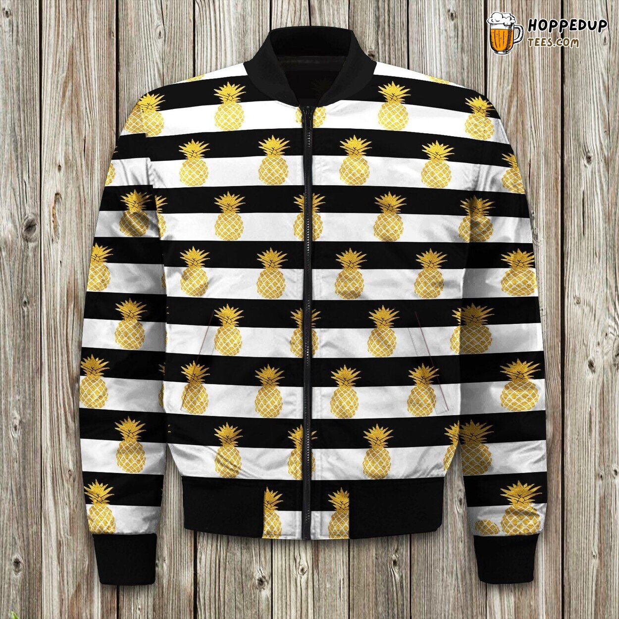 Tropical Pineapple Design Winter Bomber Jacket Beach Lover’s Elegance