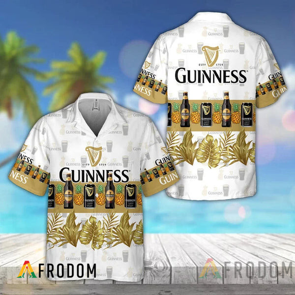 Tropical Pineapple Guinness Beer Hawaiian Shirt And Shorts Set HU