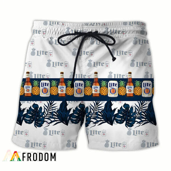 Tropical Pineapple Miller Lite Hawaiian Shirt And Shorts Set HU