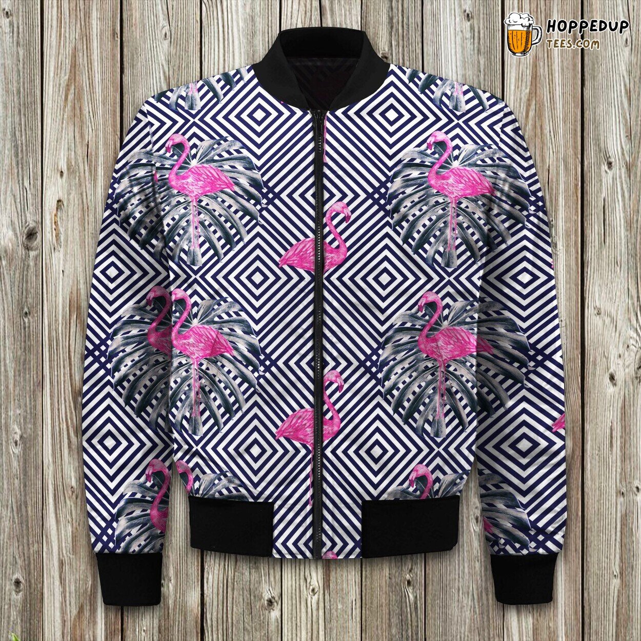Tropical Pink Flamingo Winter Bomber Jacket Superior Design Comfort