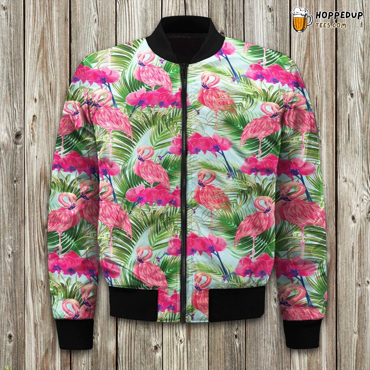 Tropical Pink Flamingos Awesome Bomber Jacket