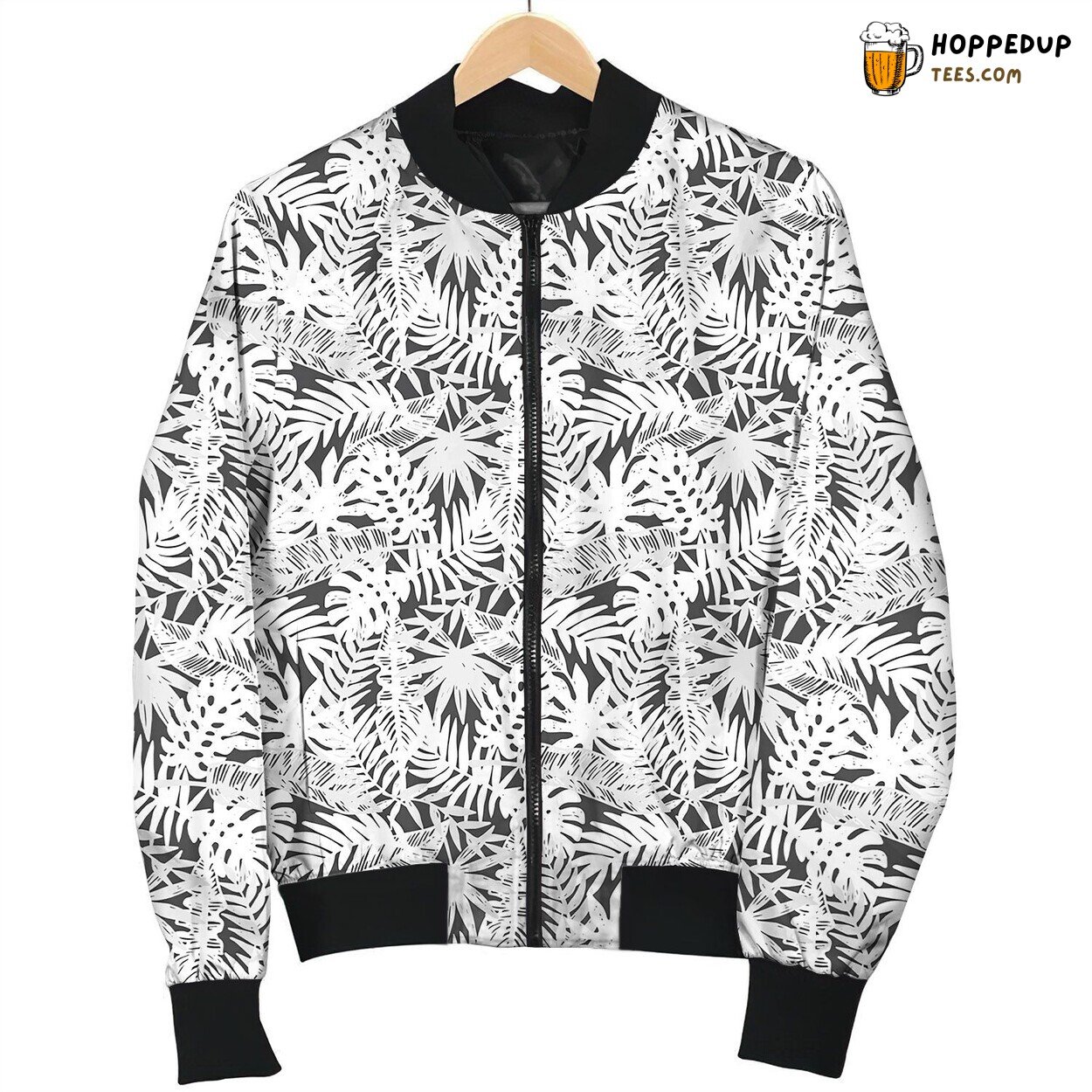 Tropical Plants Seamless Pattern Bomber Jacket