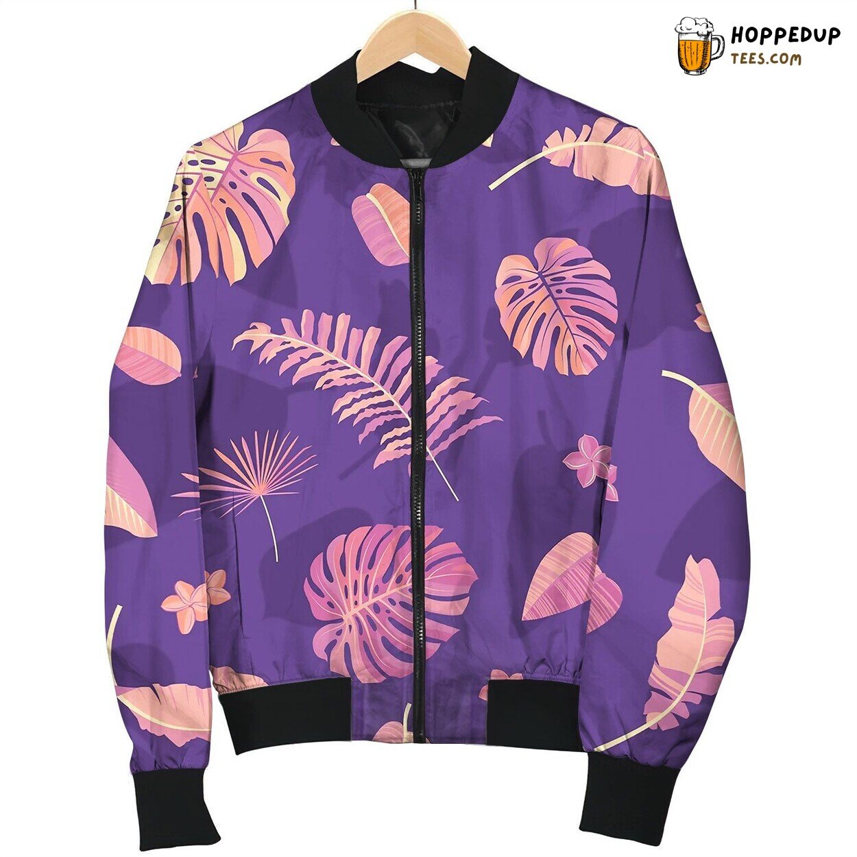 Tropical Plants Seamless Pattern Love Bomber Jacket