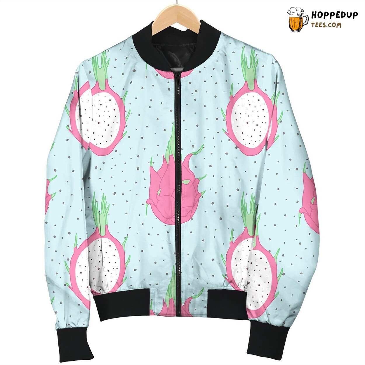 Tropical Repeat Pattern With Dragon Fruit Bomber Jacket