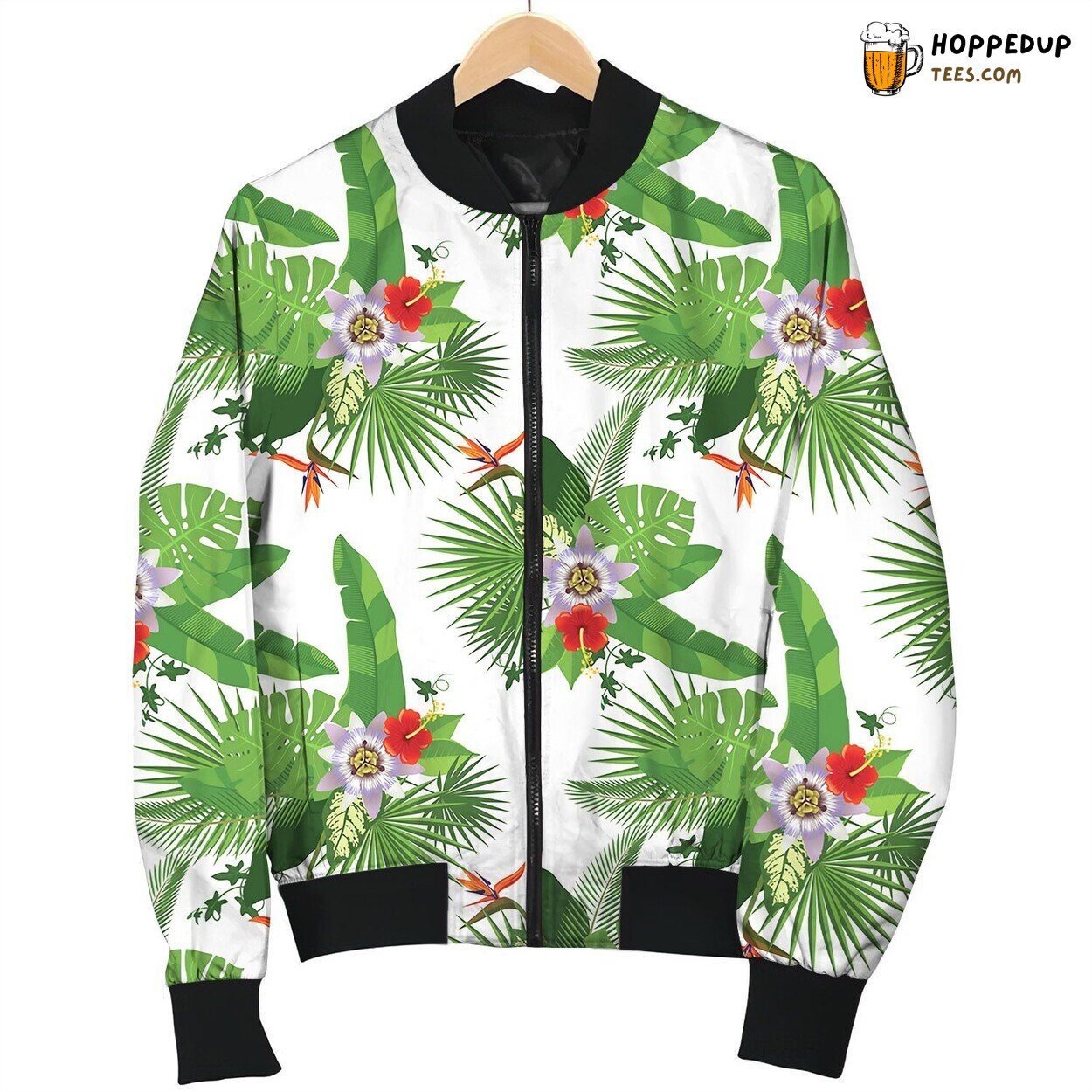 Tropical Seamless Pattern Bomber Jacket