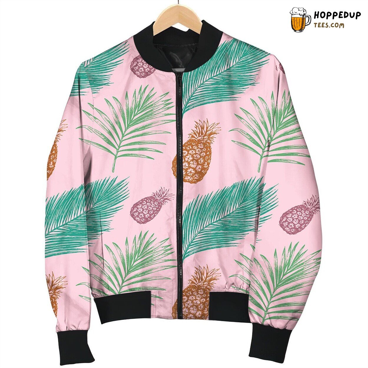 Tropical Seamless Pattern In Exotic Palm Bomber Jacket
