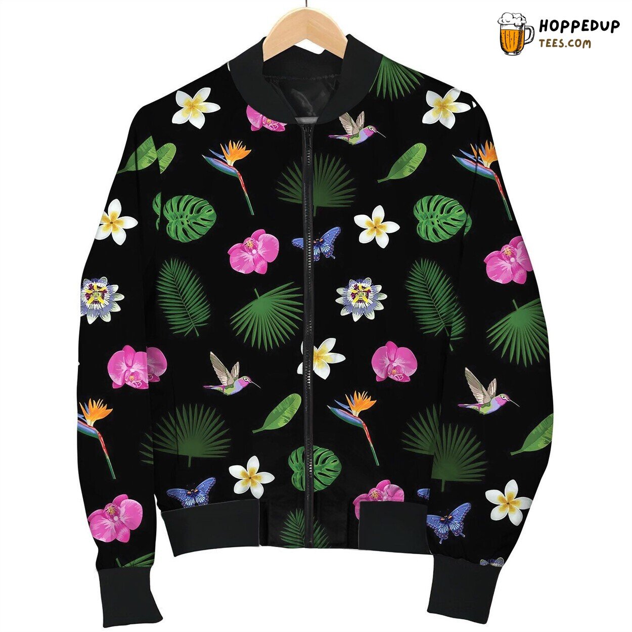 Tropical Seamless Pattern Sunny Bomber Jacket