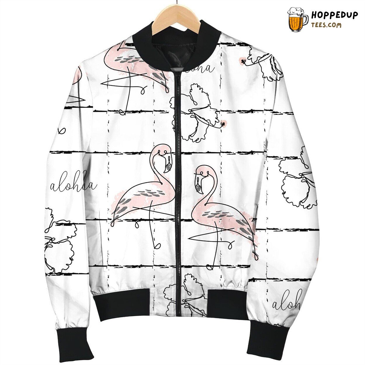 Tropical Seamless Pattern With Cute Hand Drawn Bomber Jacket