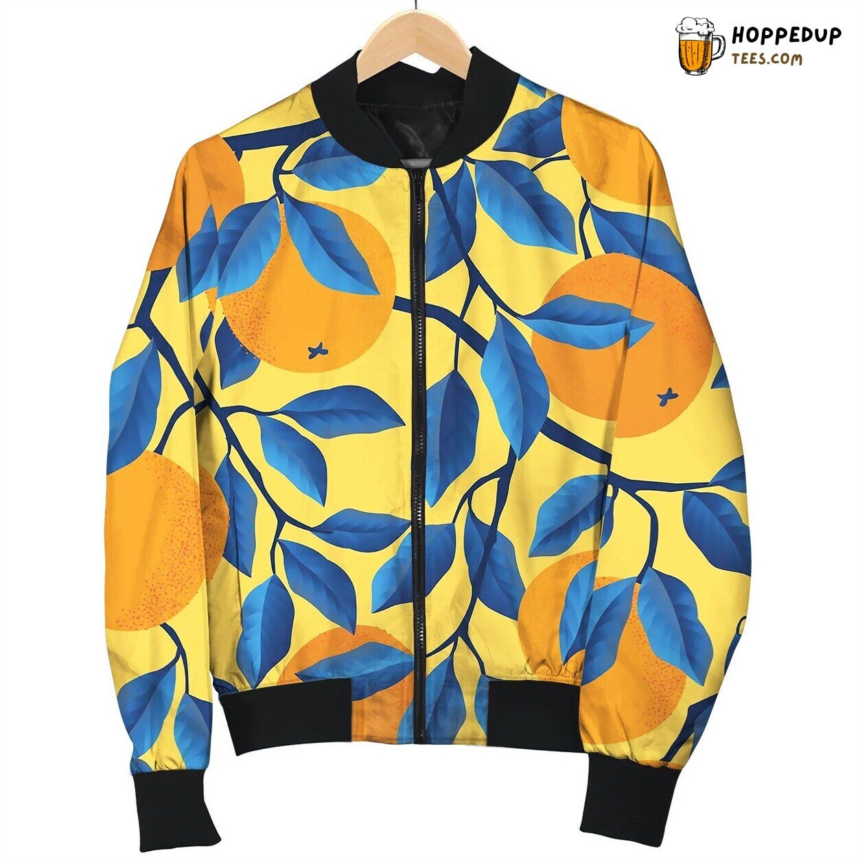Tropical Seamless Pattern With Oranges Bomber Jacket