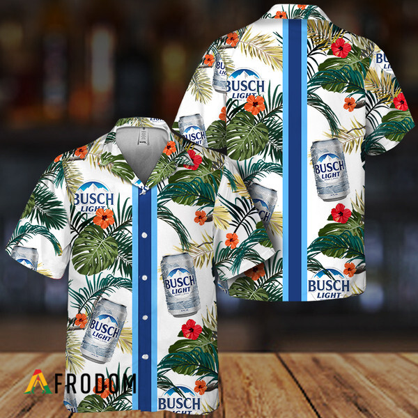 Tropical Summer Flowers Busch Light Hawaiian Shirt HU