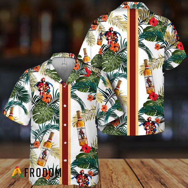 Tropical Summer Flowers Captain Morgan Hawaiian Shirt HU