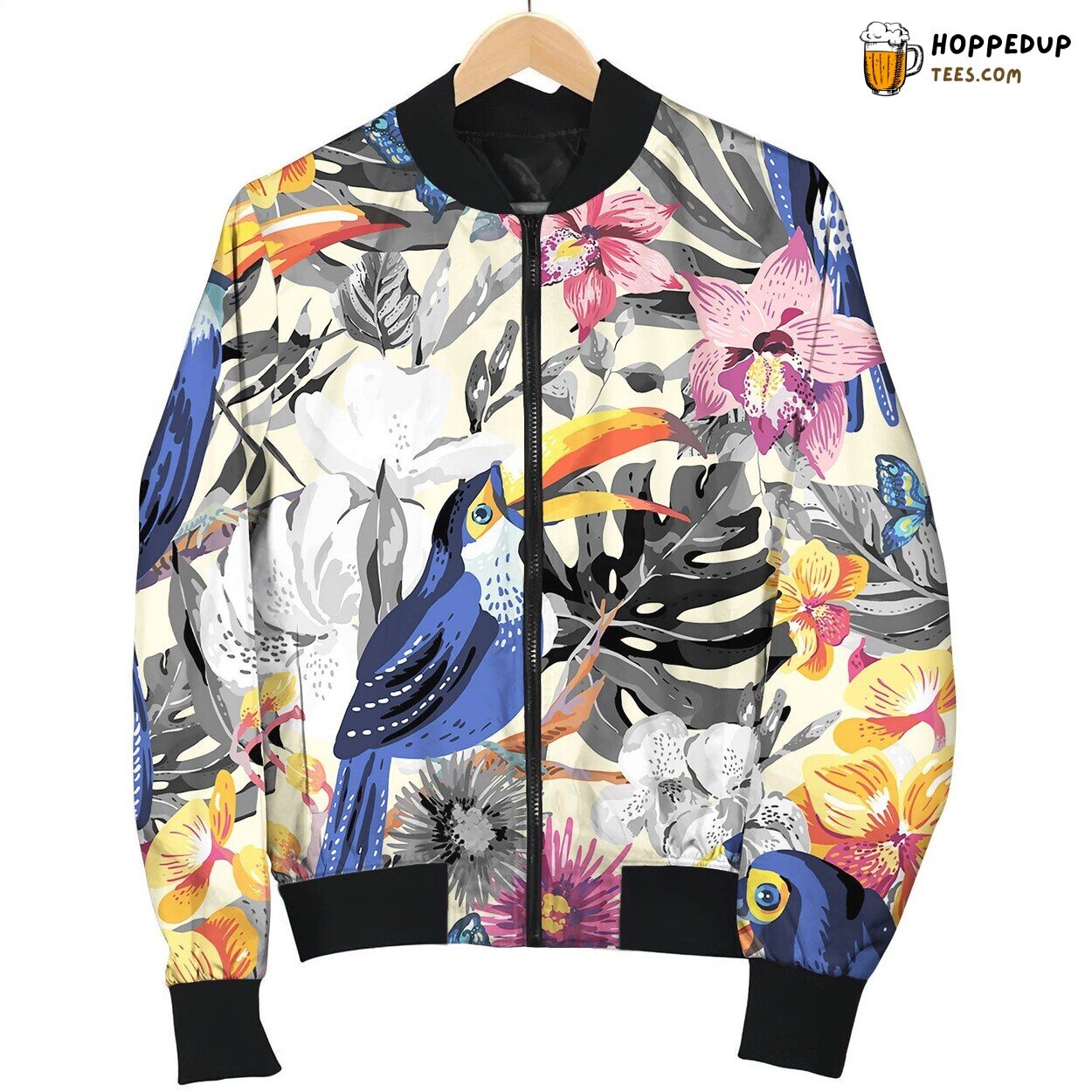 Tropical Summer Seamless Pattern Bomber Jacket