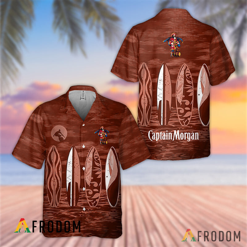 Tropical Surfboard Captain Morgan Hawaiian Shirt HU