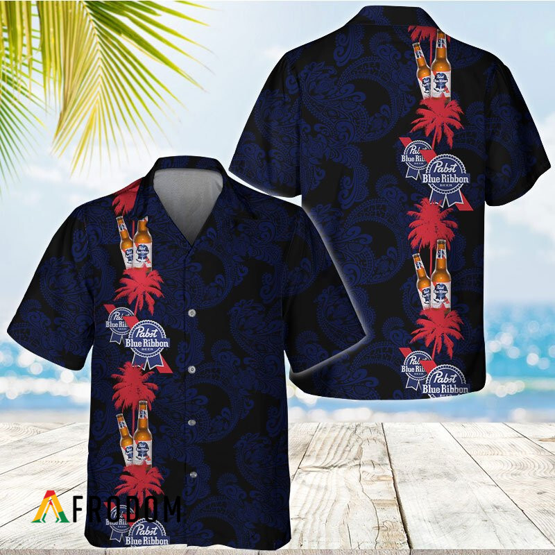 Tropical Vibes Pabst Blue Ribbon Hawaiian Shirt HU