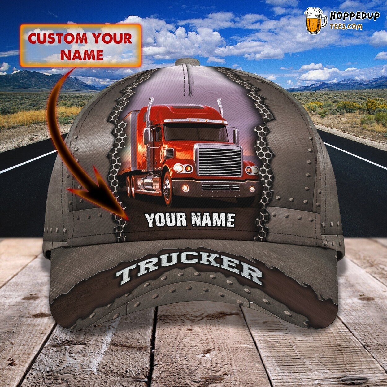 Trucker Enthusiast Personalized Classic Cap 3D Unique Custom Name Design