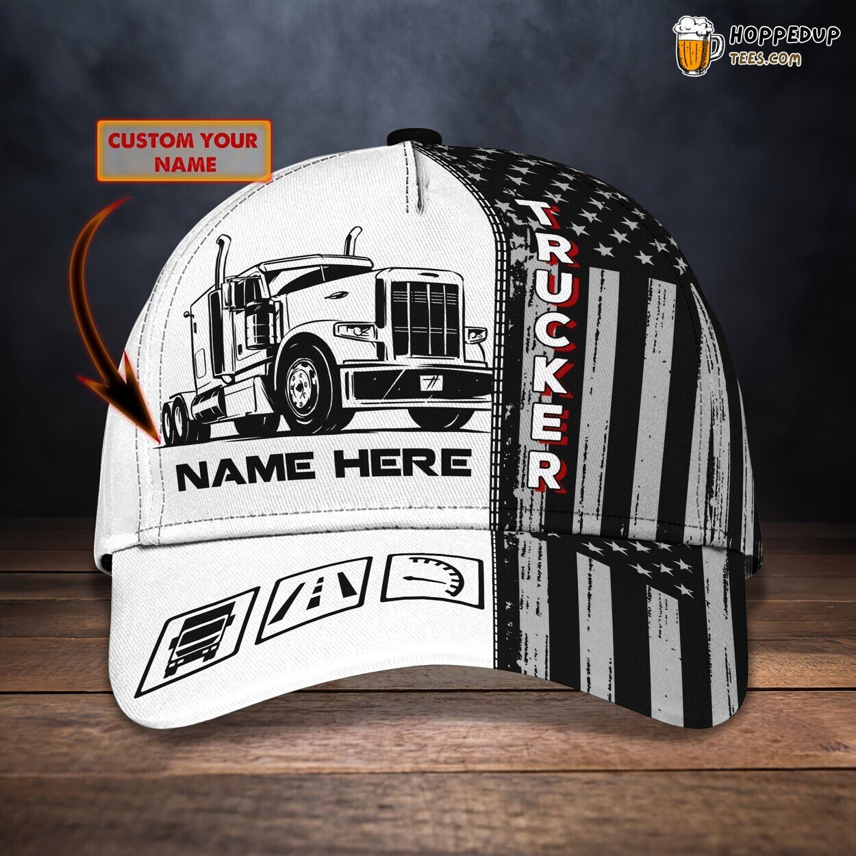 Trucker’s Road Journey 3D Classic Cap Personalized Unique Name Edition