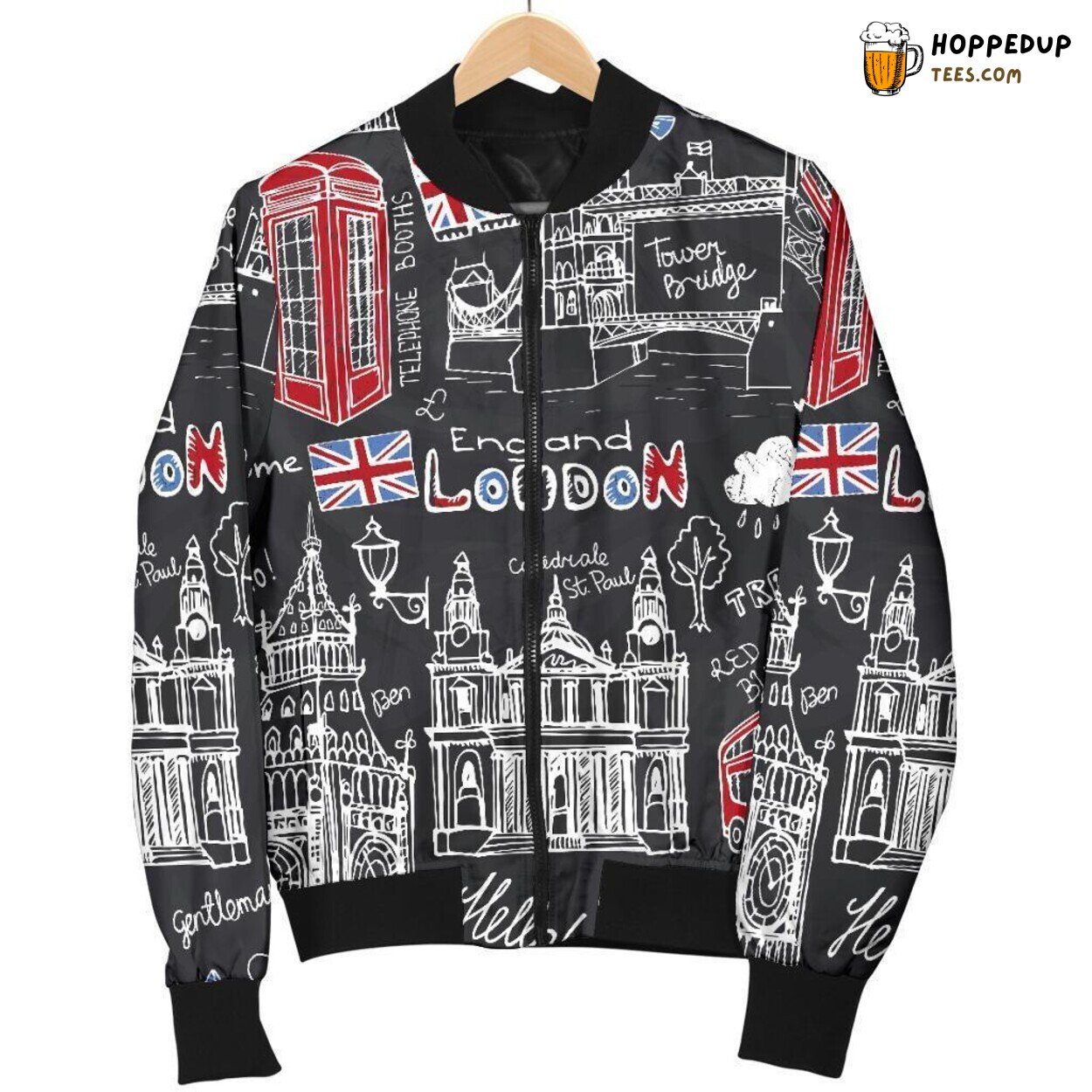 True British Spirit Men’s Bomber Jacket Showcasing Unique Pattern Tribute True British Spirit Men’s Bomber Jacket Showcasing Unique Pattern Tribute