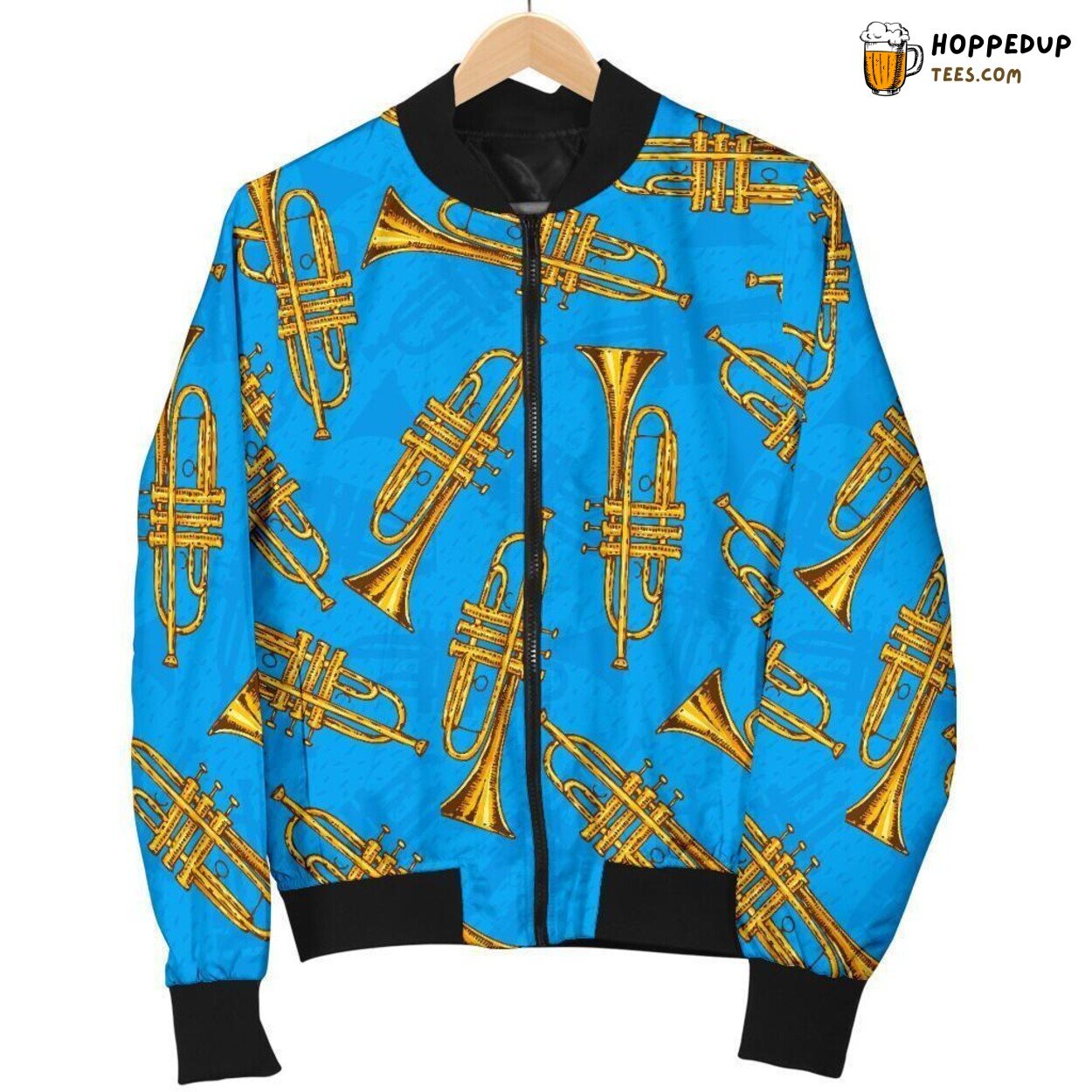 Trumpet Musical Delight Men’s Bomber Jacket Brass Instrument Design Tribute