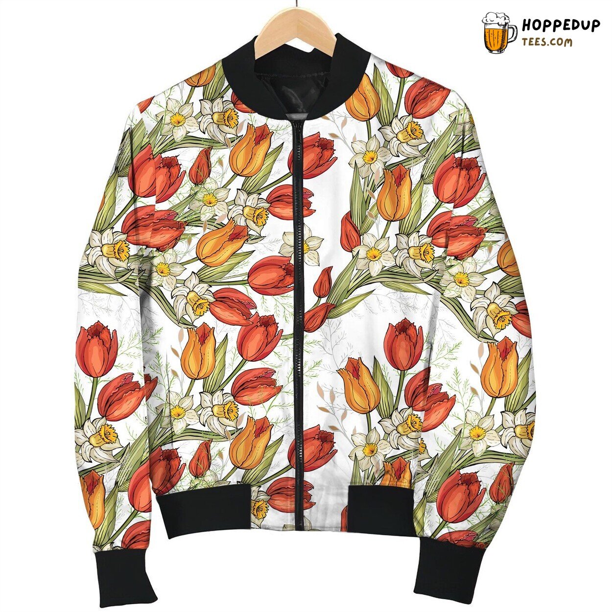 Tulip Beautiful Blooming Elegance Winter Bomber Jacket Spring Delight