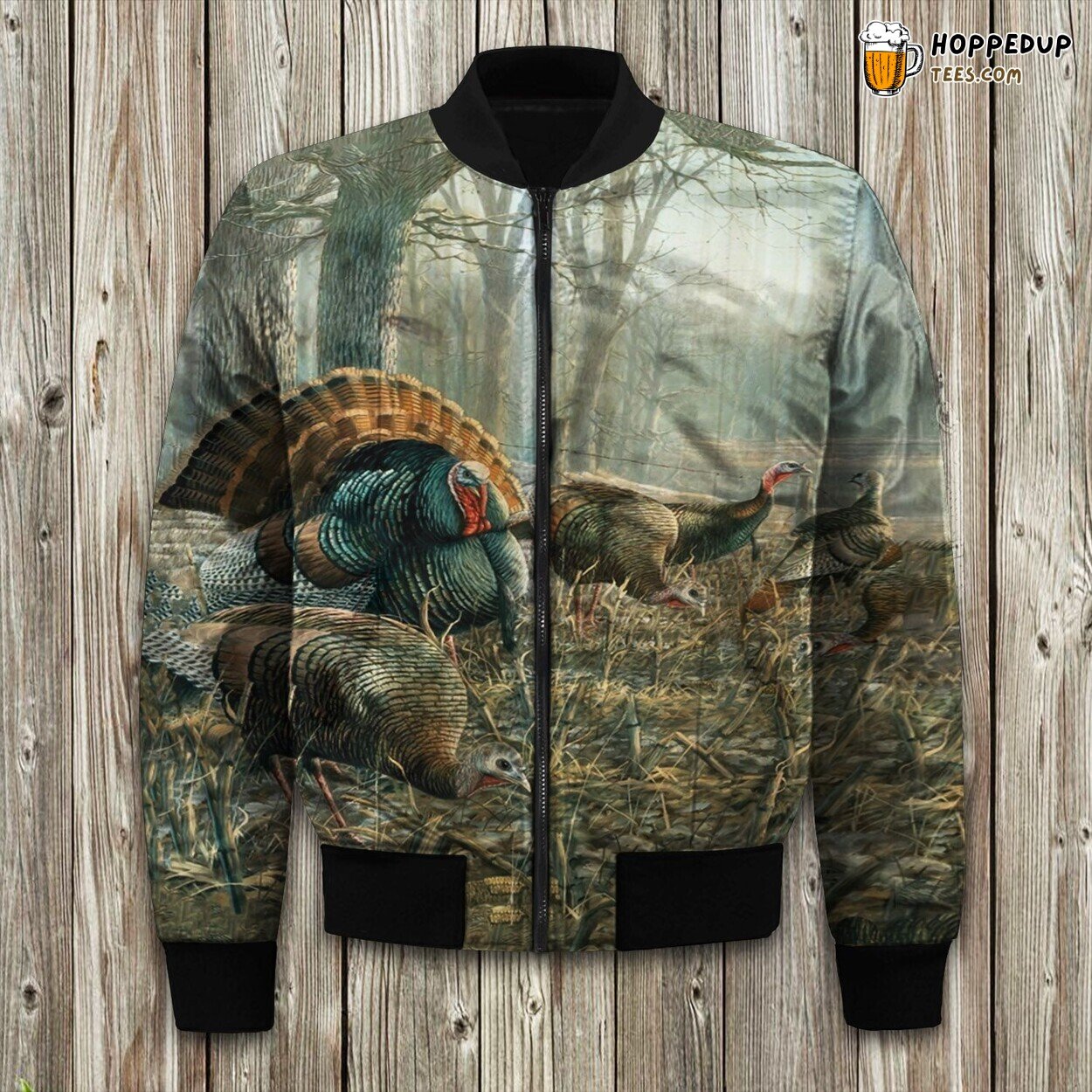 Turkey Hunting Prey Pursuit Winter Bomber Jacket Wilderness Chase