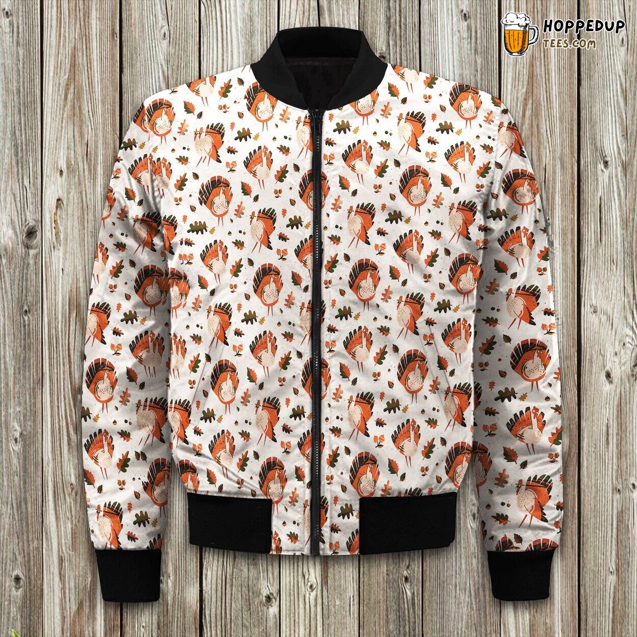 Turkey Seamless Pattern Dress Bomber Jacket