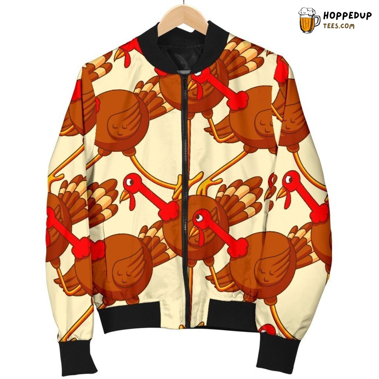 Turkey Thanksgiving Delight Men’s Bomber Jacket Festive Celebration Design Art