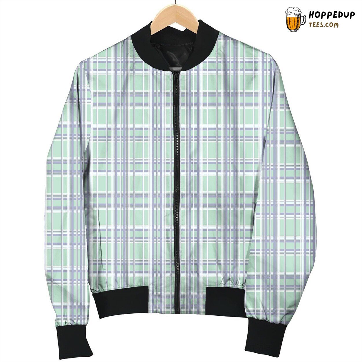 Turquoise Tattersall Bomber Jacket