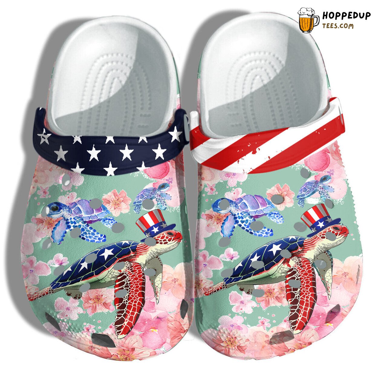 Turtle Flower 4th July Women Baby Sea Turtle Cherry Blossom Shoes