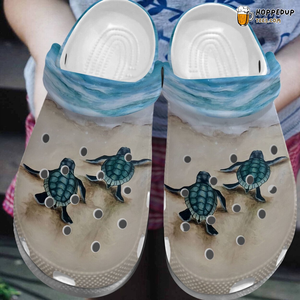 Turtle Friends Sea Themed Crocbland Clogs Women Men Unique