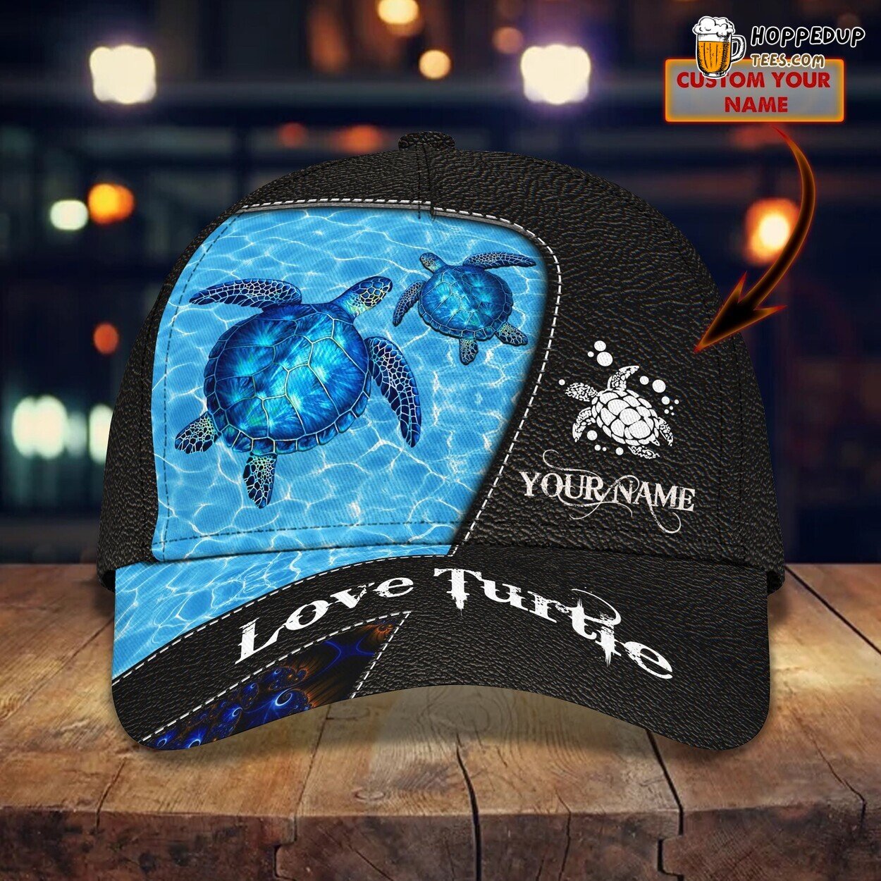 Turtle Inspired 3D Classic Cap Personalized Name Elegant Premium Unique Design