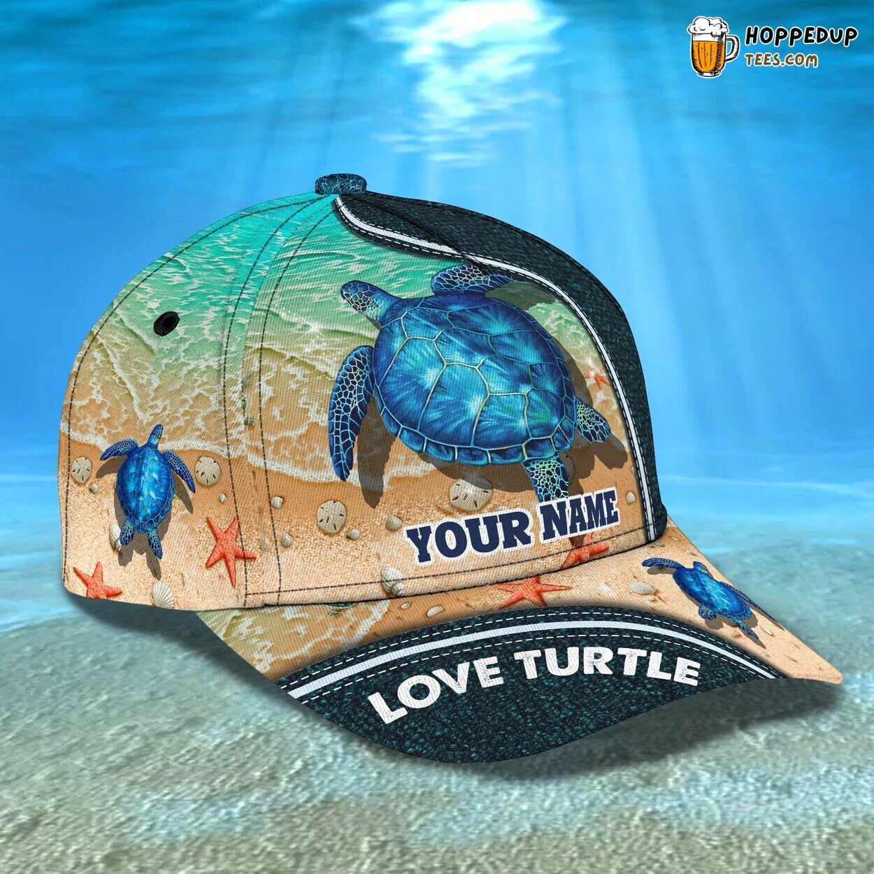 Turtle Lovers 3D Classic Cap Personalized Name Unique Premium Elegant Design