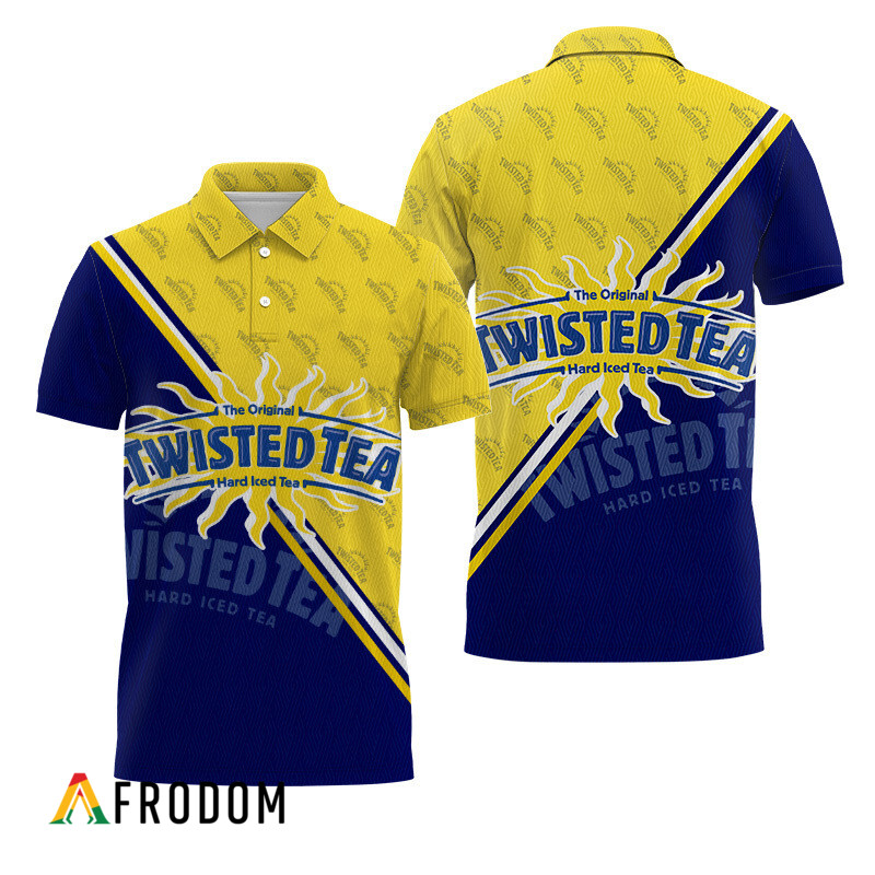 Twisted Tea Blue And Yellow Diagonal Polo Shirt HU