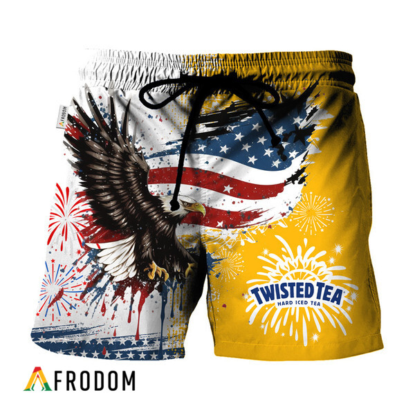 Twisted Tea Fourth Of July Eagle Hawaiian Shorts HU