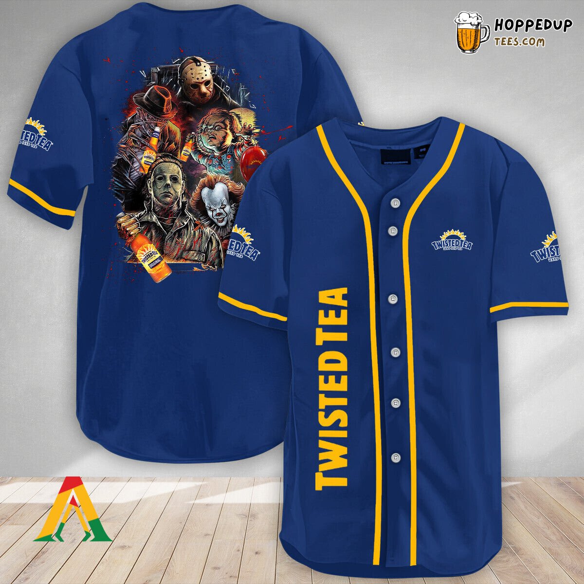 Twisted Tea Halloween Horror Characters Distinct Baseball Jersey
