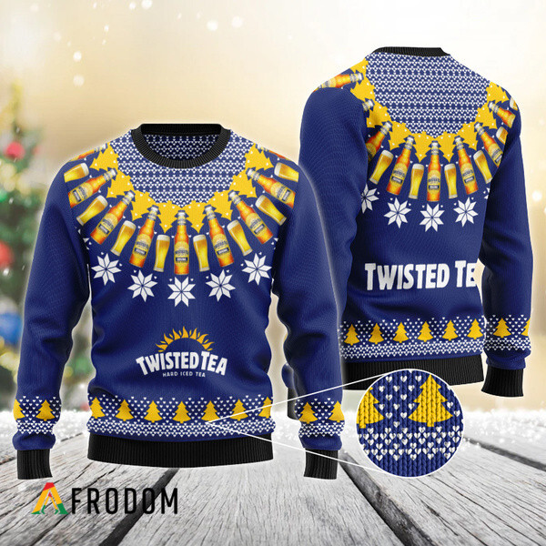 Twisted Tea Heart Pattern Fair Isle Ugly Sweater HU