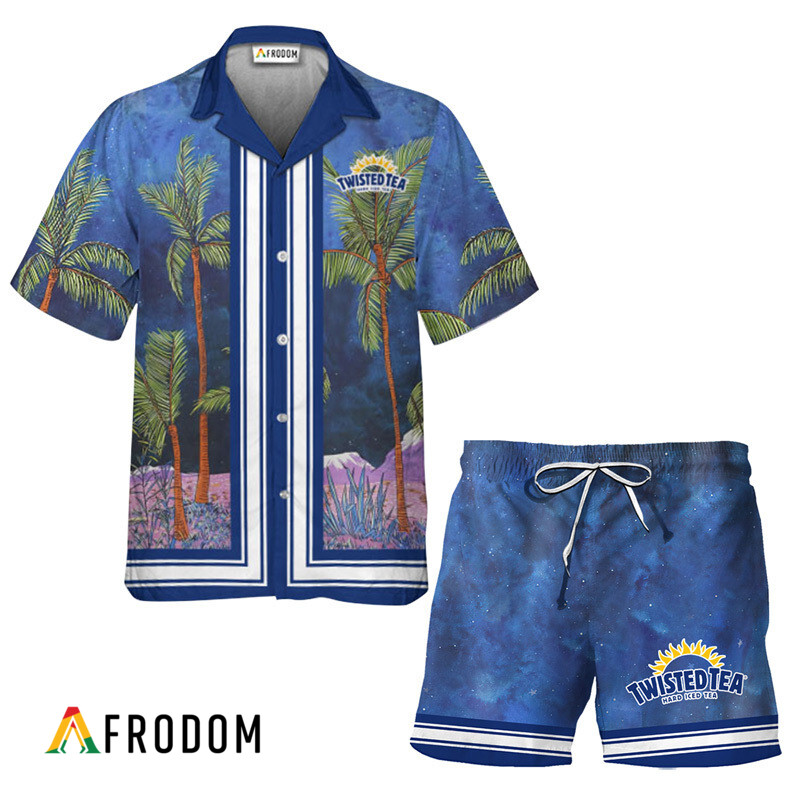 Twisted Tea Star Print Bermuda Hawaiian Shirt & Shorts Set HU