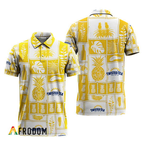 Twisted Tea Tropical Pineapple Hawaiian Polo Shirt HU