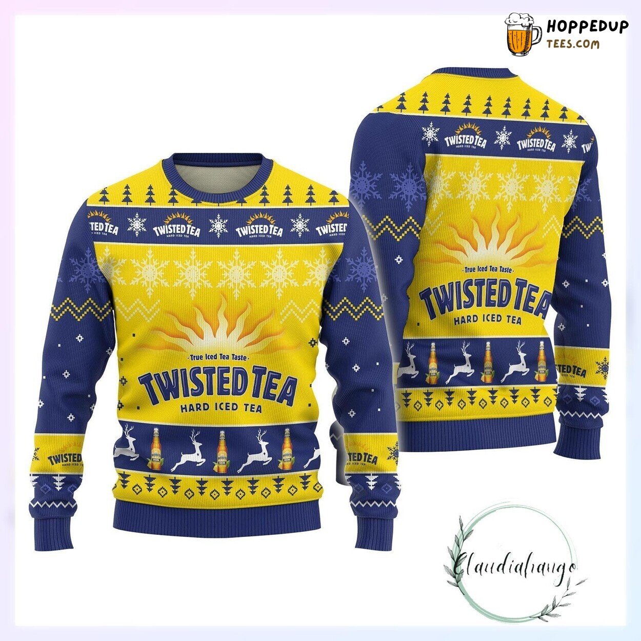 Twisted Tea Ugly Christmas Sweater Whiskey Inspired Festive Wear