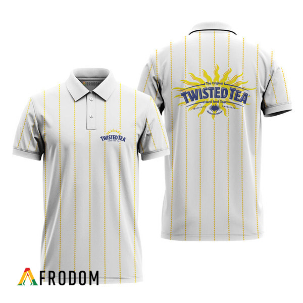 Twisted Tea White Stripe Pattern Polo Shirt HU