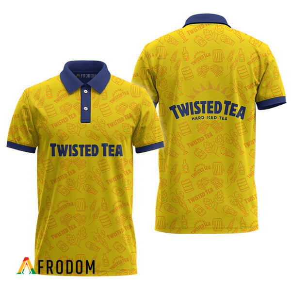 Twisted Tea Yellow Doodle Art Polo Shirt HU