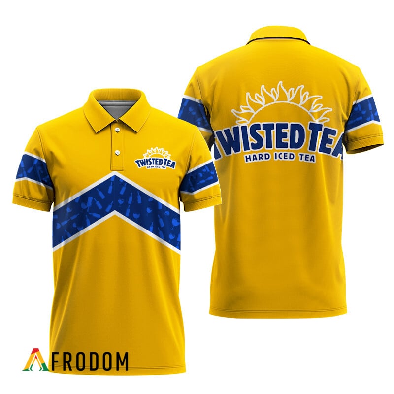 Twisted Tea Yellow Wine Pattern Polo Shirt HU