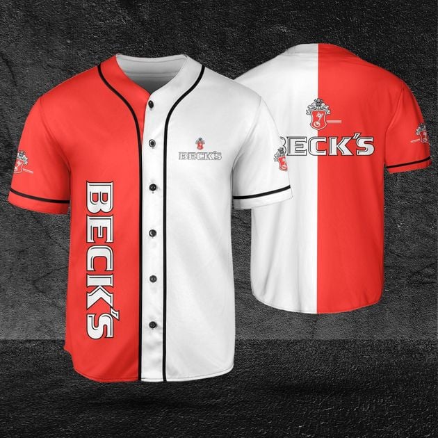 Two Color Beck’s Beer Themed Baseball Jersey HU