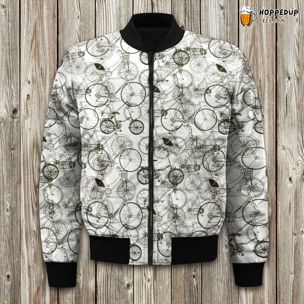 Two Wheeled Adventure Bicycle Winter Bomber Jacket Tailored Unique Elegance