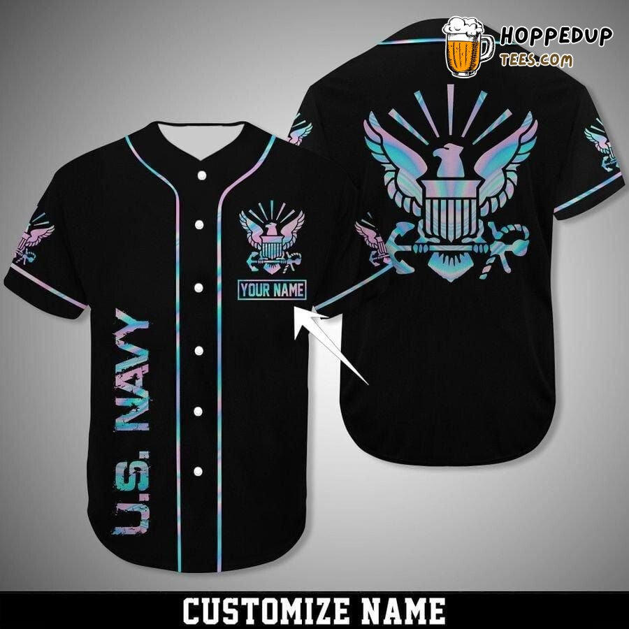 U.S Navy Eagle Hologram Baseball Jersey Unique Personalized Design Edition