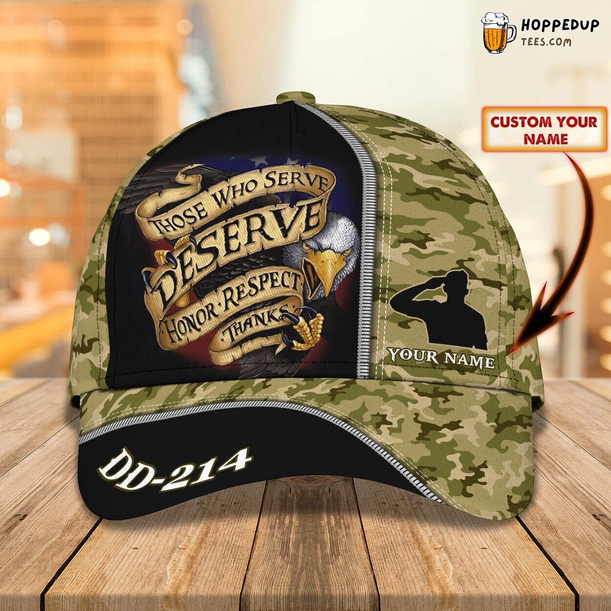U.S Veteran Theme 3D Classic Cap Personalized Name Elegant Unique Design