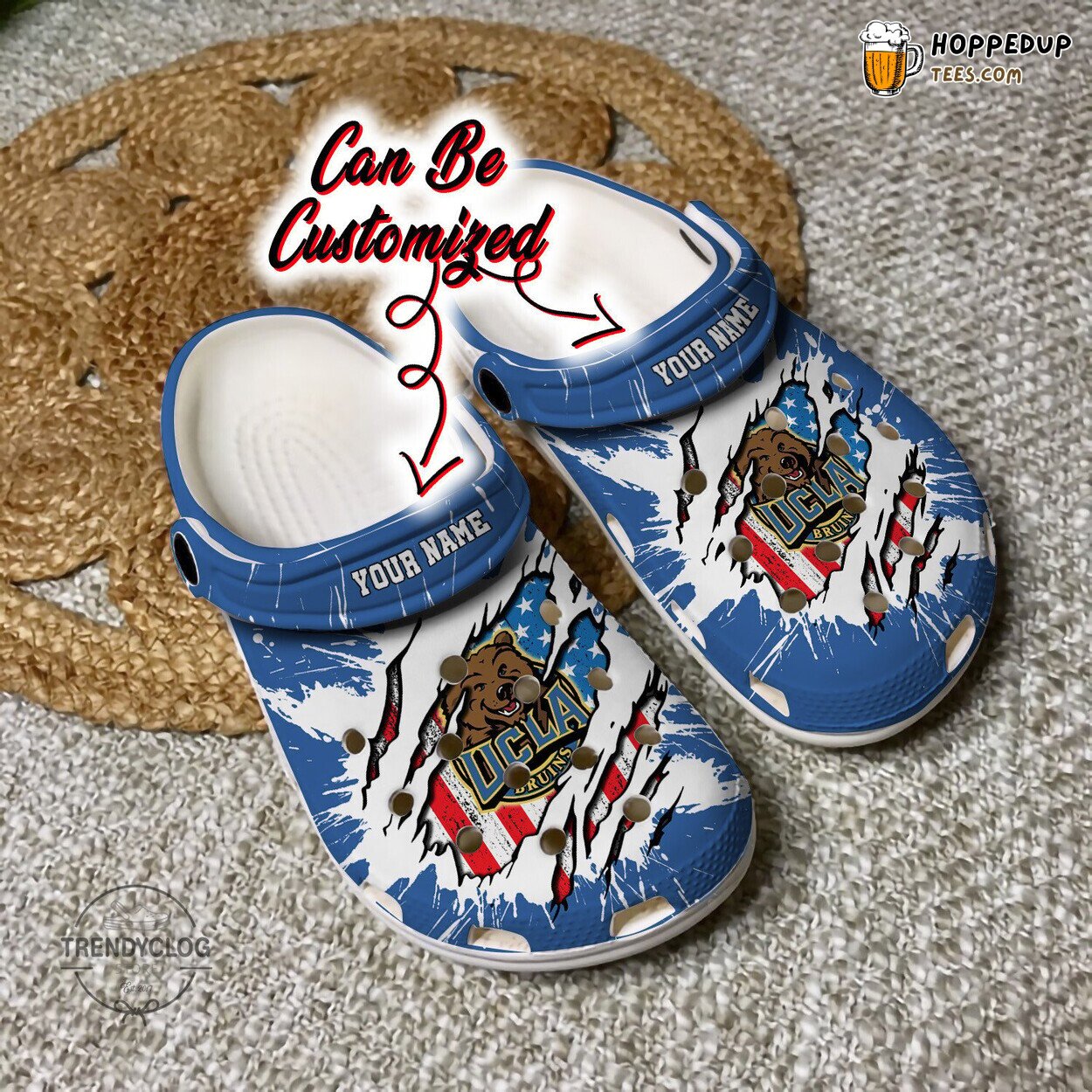 UCLABruins Sport University Ripped American Flag Personalized Clogs