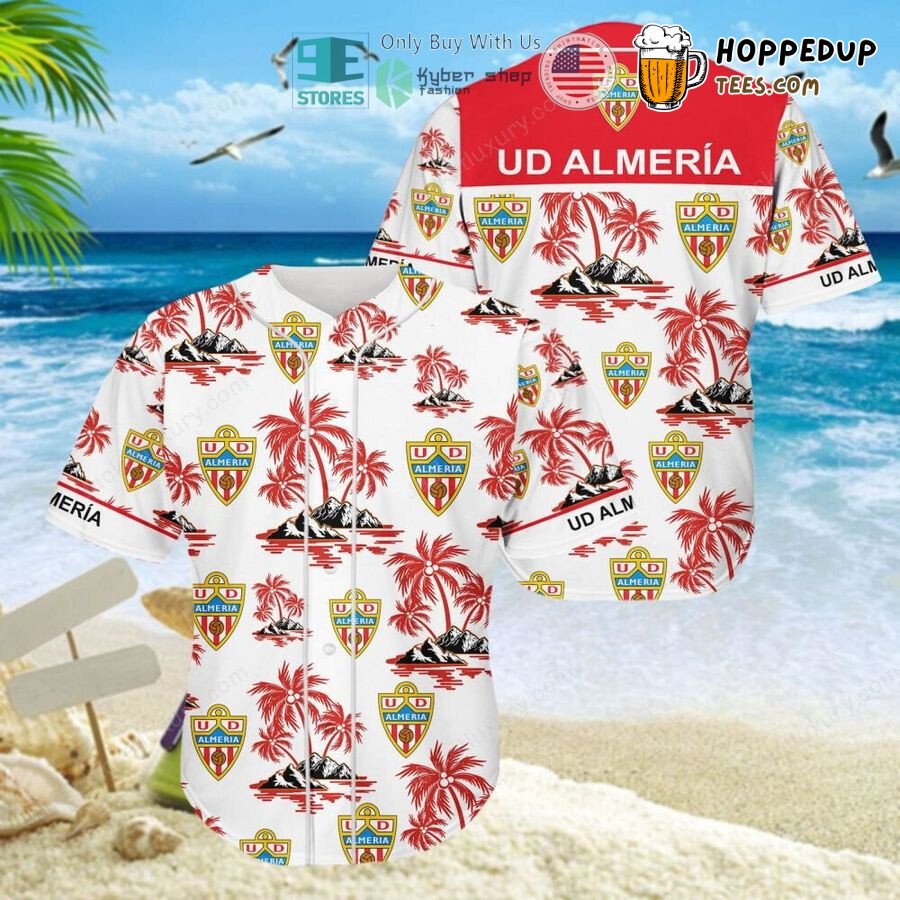 UD Almeria Coconut Tree White Red Baseball Jersey Unisex Shirt