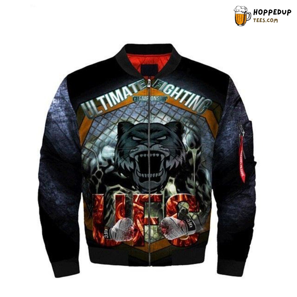 UFC MMA Fighting Tiger Men’s Bomber Jacket Streetwear Flight Coat