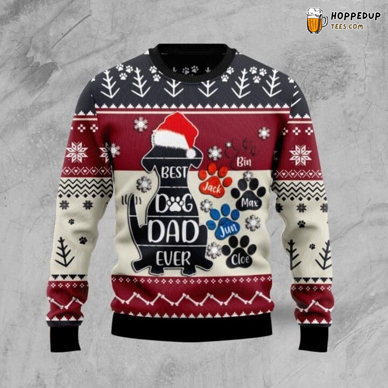 Ultimate Dog Dad Knit Ugly Christmas Sweater Festive Winter Design