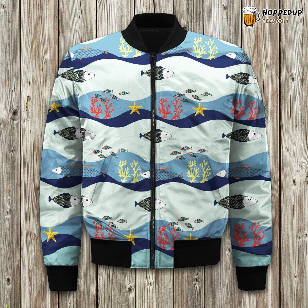 Underwater Wonders Celebrated Sea Life Winter Bomber Jacket